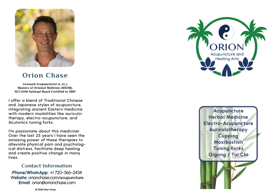 Orion Acupuncture Brochure Outside